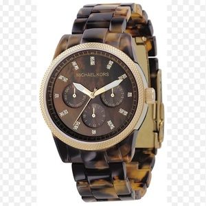 Michael Kors Chronograph Women’s Gold, Crystal and Tortoise Shell Watch MK5038